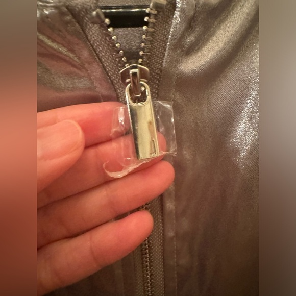 Vintage Juicy Couture Metallic Silver Bomber Jacket Size M - Picture 5 of 8
